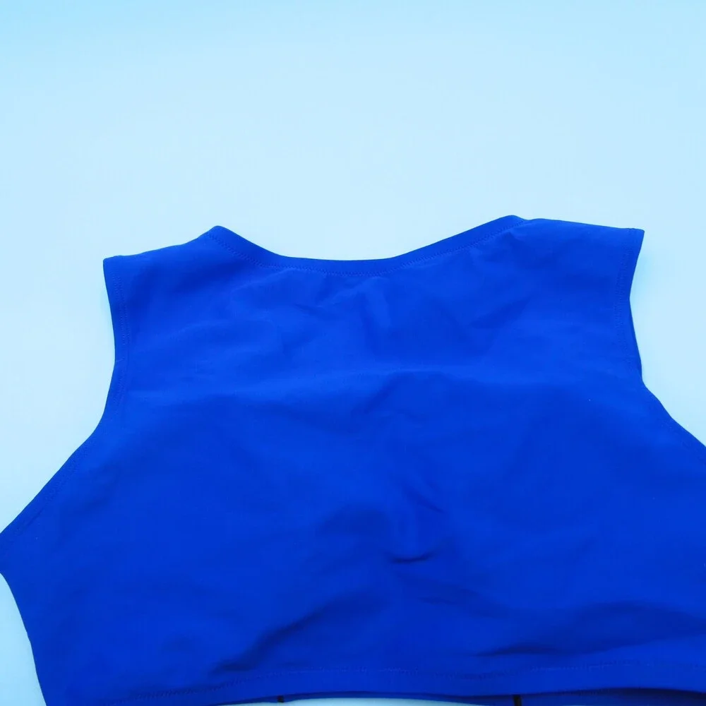 Victorias Secret XXL Blue V Neck Wide Lined Sleeveless Bikini‎ Top Swimwear New